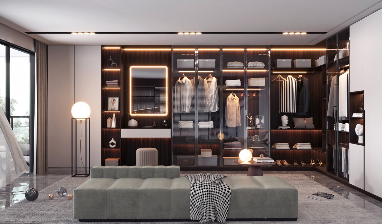 Modern Two Tone Wardrobe Closet