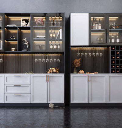 Modern Glass Display Wine Cabinet
