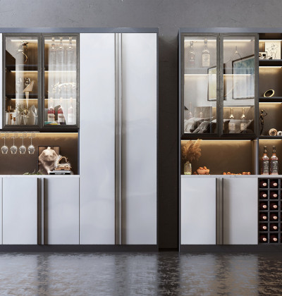 Modern Walk in Wine Room Custom Wine Cabinet