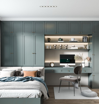 Bedroom Wall Unit Wardrobe Desk Bookshelf Storage Furniture