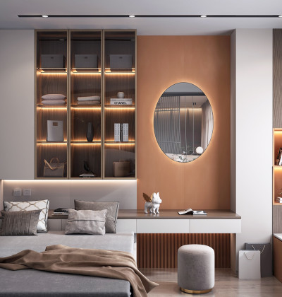 Wall Mounted Bedroom Furniture Wardrobe Desk and Shelving Unit