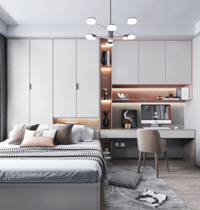 Uilt in Bedroom Cabinet Wall Storage Wardrobe with Work Station
