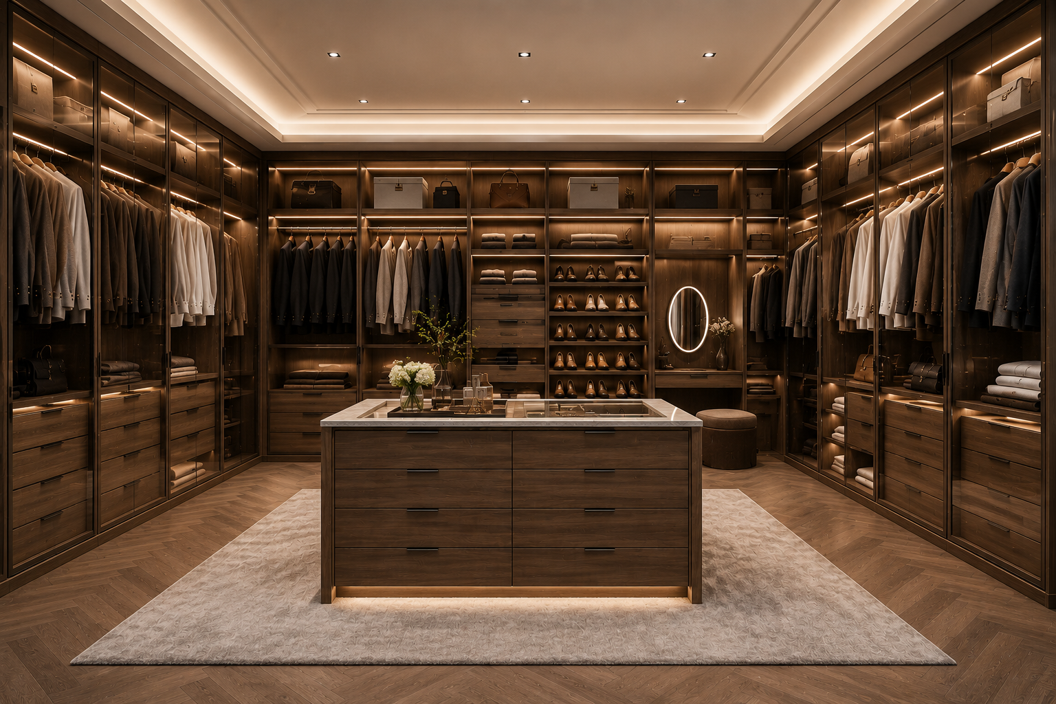Custom Walk-In Closet Layout Design Custom Walk-In Closet Layout Design