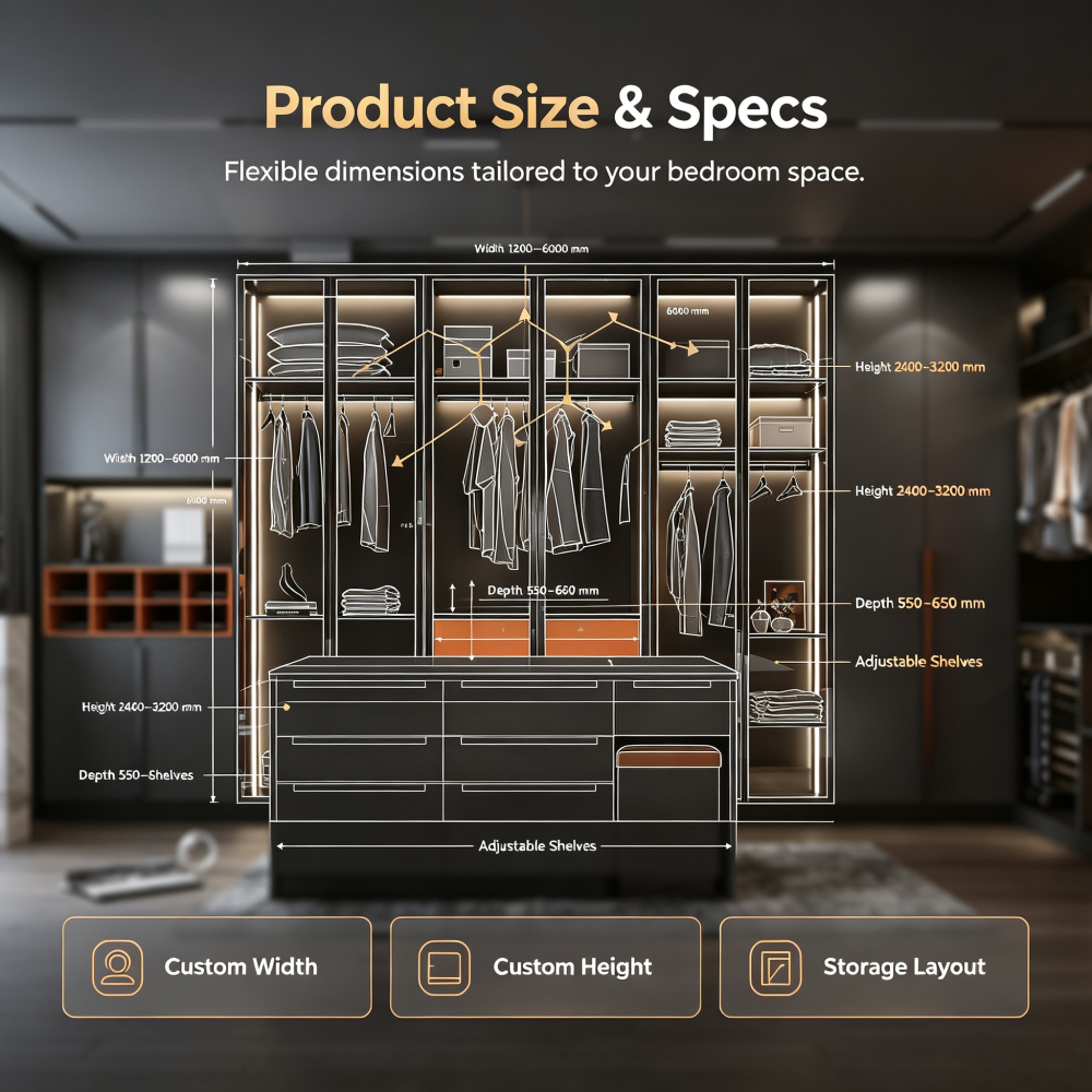 Modern Custom Wardrobe for Bedroom