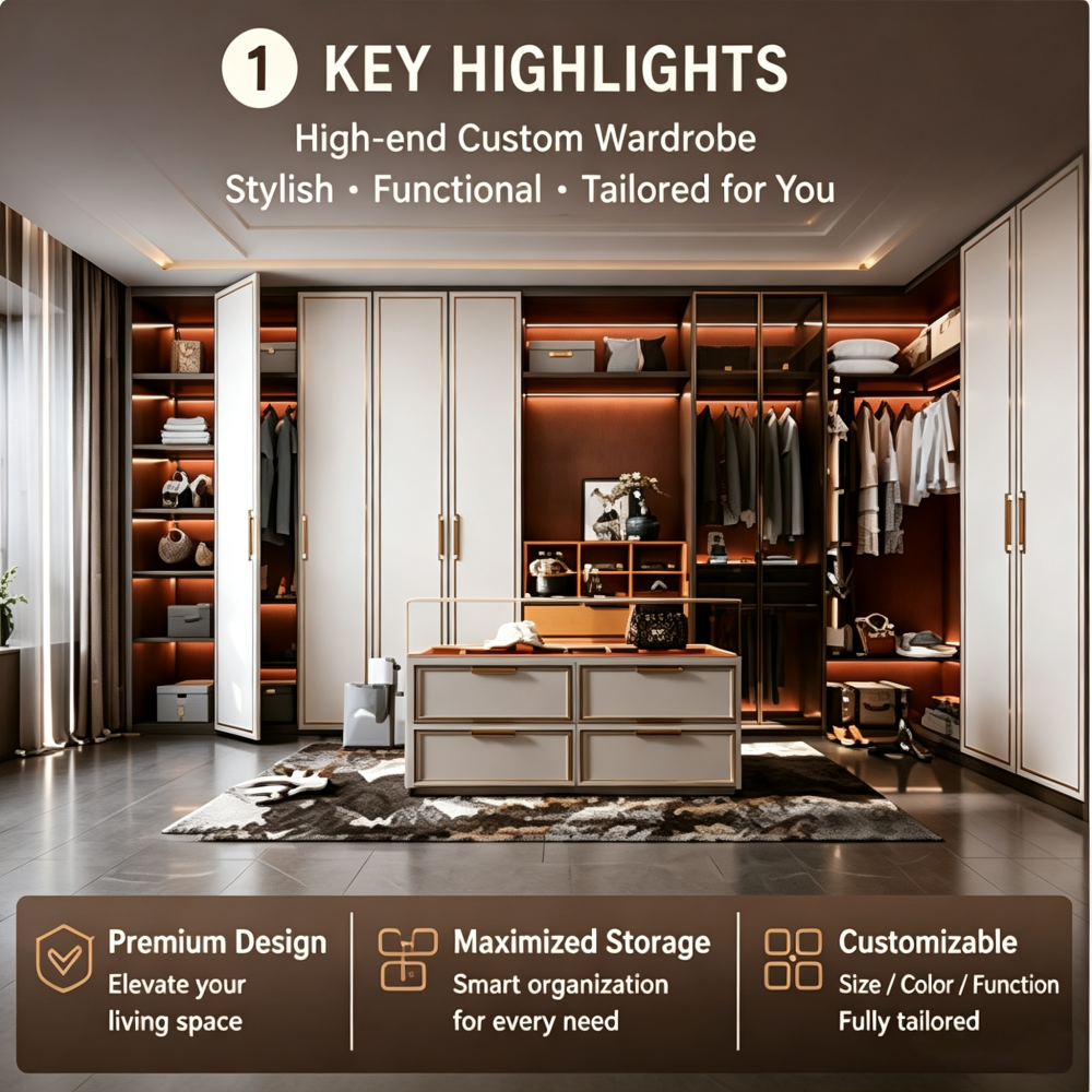 Modern Built-In Wardrobe for Bedroom
