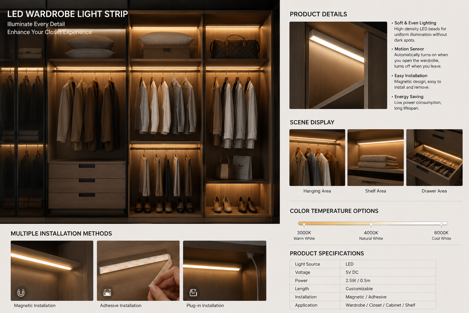 Custom Wardrobe Cabinet for Bedroom Storage
