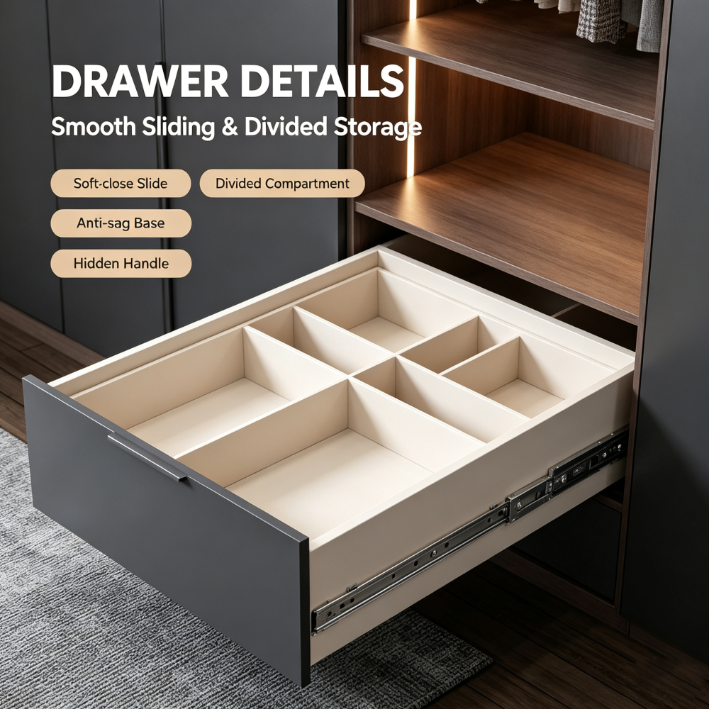 Custom Wardrobe Cabinet for Bedroom Storage