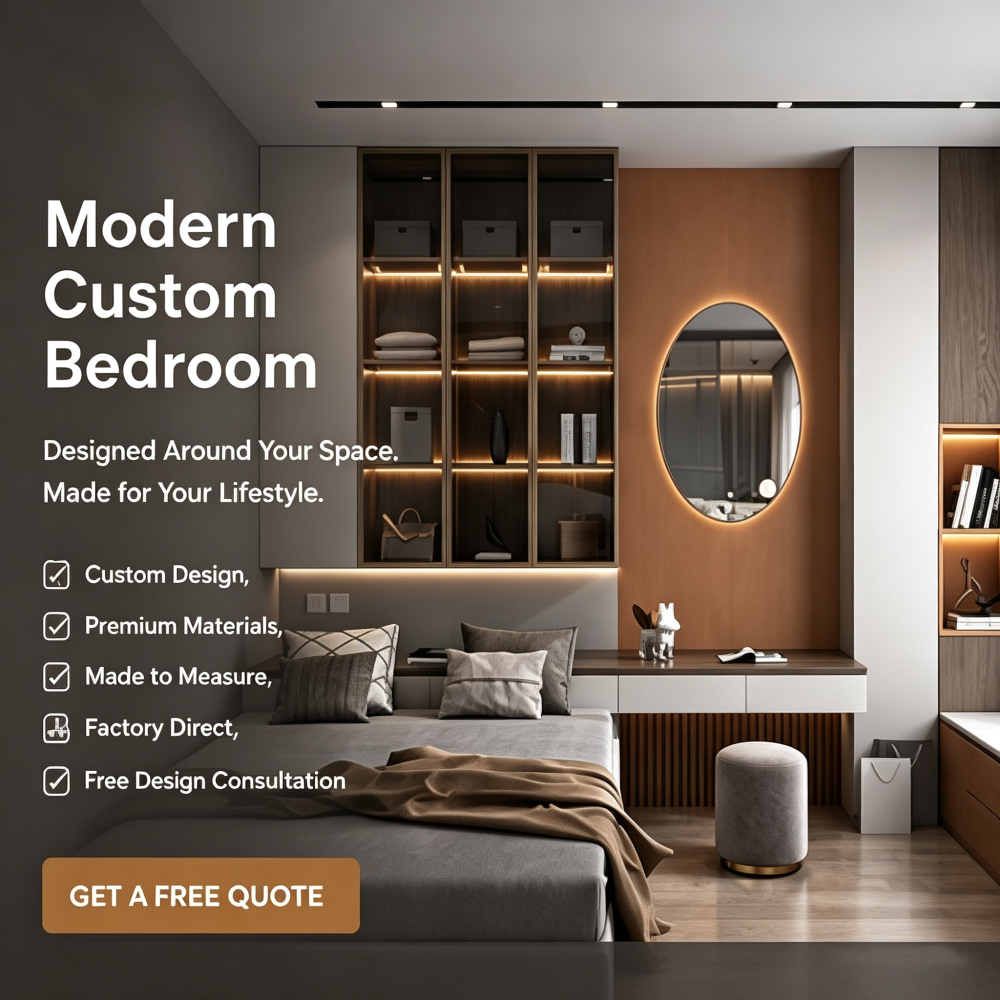 Wall Mounted Bedroom Furniture Wardrobe Desk and Shelving Unit