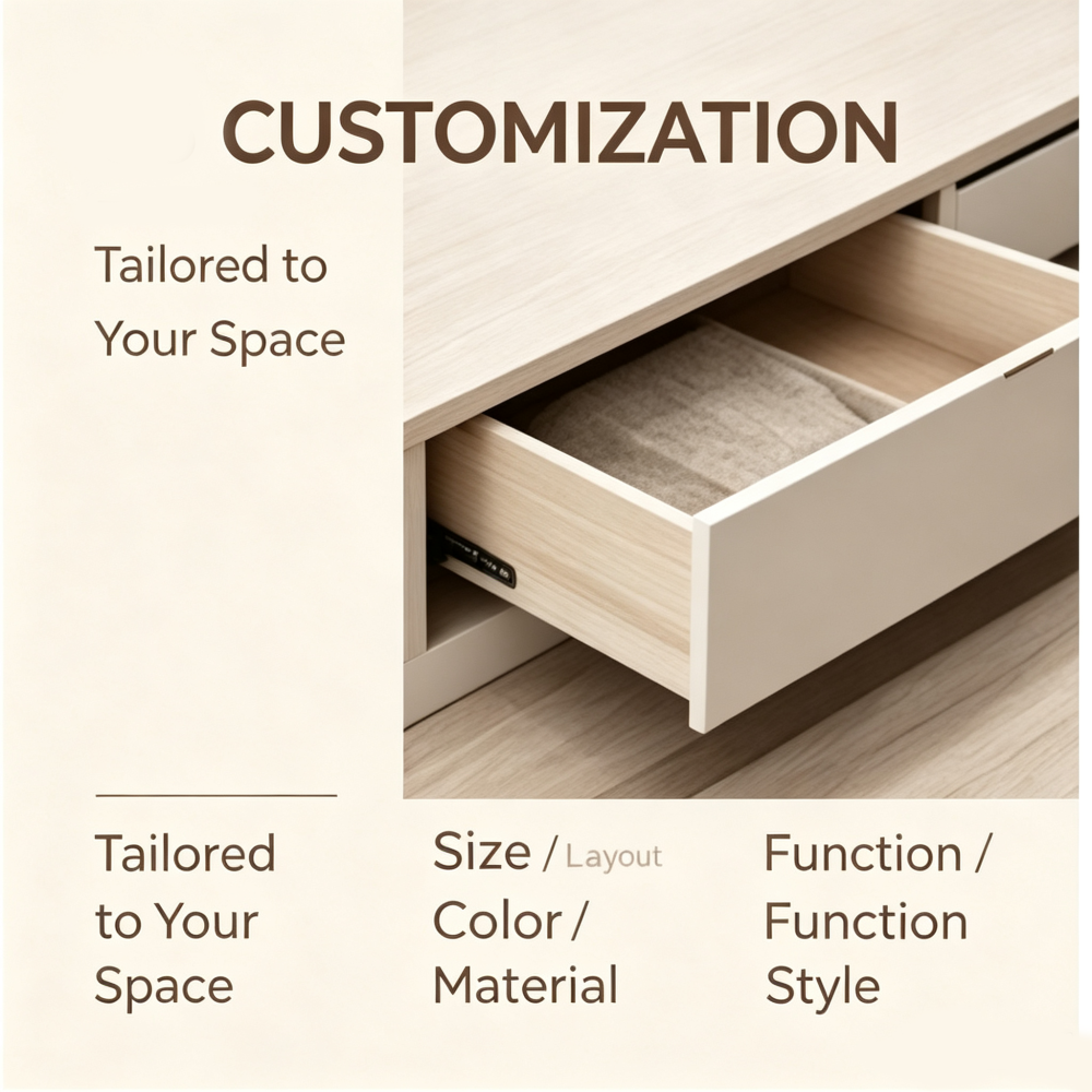 Wall Mounted Bedroom Furniture Wardrobe Desk and Shelving Unit
