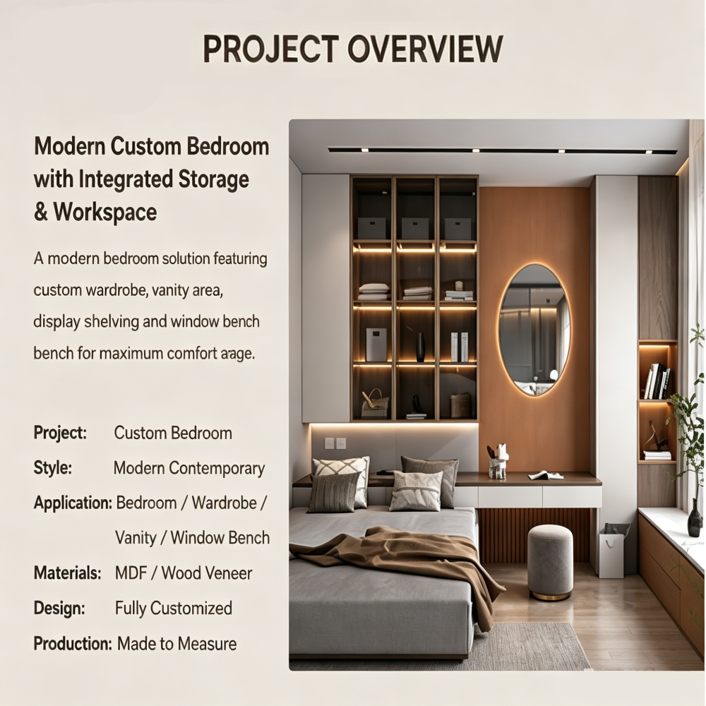 Wall Mounted Bedroom Furniture Wardrobe Desk and Shelving Unit