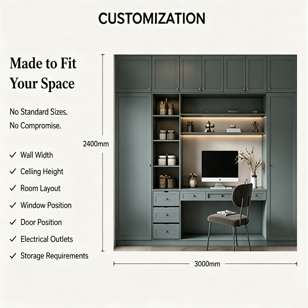 Bedroom Wall Unit Wardrobe Desk Bookshelf Storage Furniture