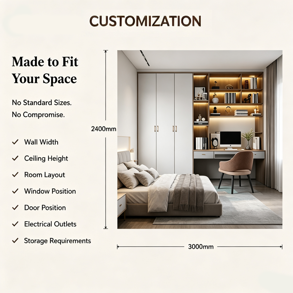 Bedroom Storage Wall Cabinet Wardrobe Desk Display Shelf Unit