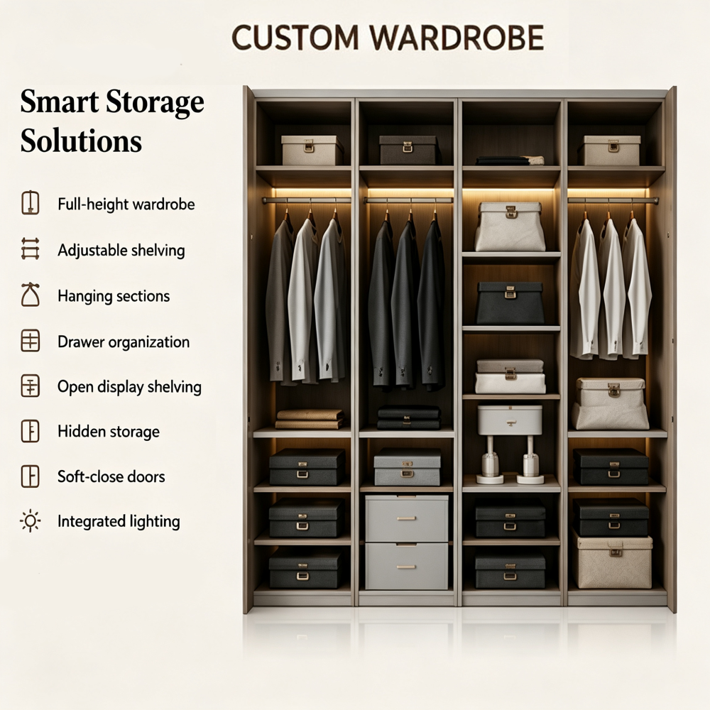Bedroom Storage Wall Cabinet Wardrobe Desk Display Shelf Unit