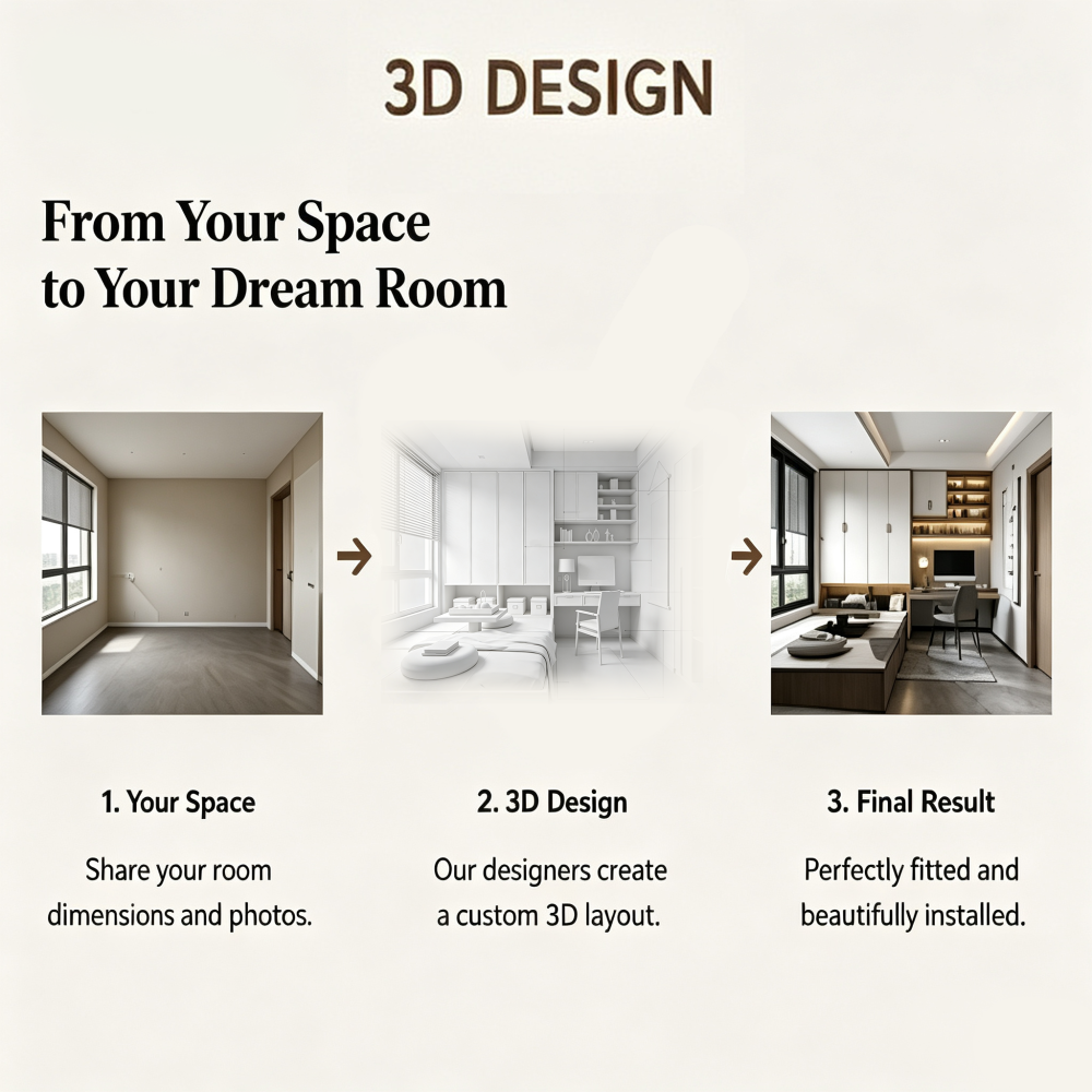 Space Saving Bedroom Storage Furniture Wall Wardrobe Desk Set