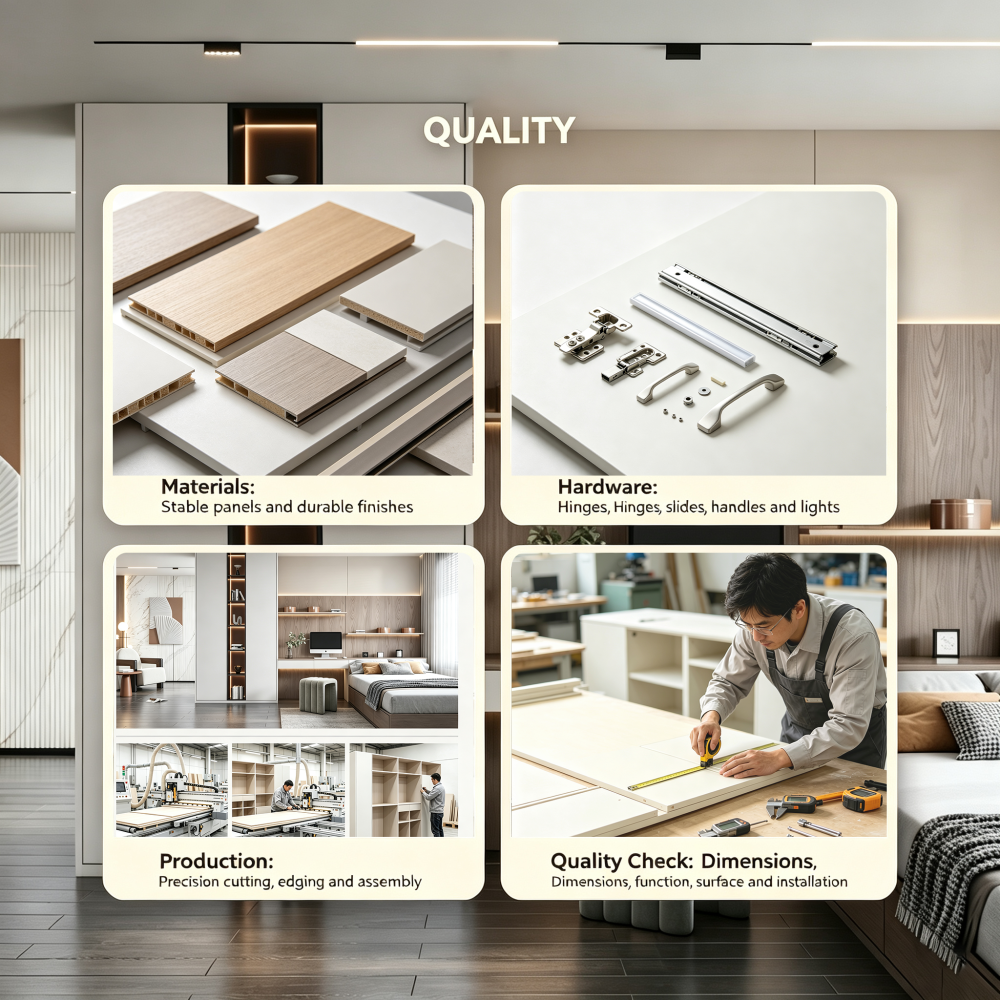 Bedroom Storage Set with Workstation Wardrobe and Open Shelves Bedroom Storage Set with Workstation Wardrobe and Open Shelves