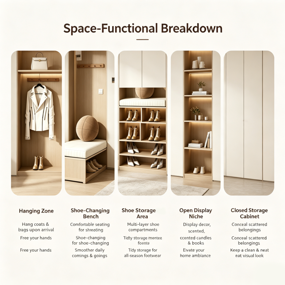 Modern Light Luxury Entryway Shoe Cabinet With Glass Display Modern Light Luxury Entryway Shoe Cabinet With Glass Display