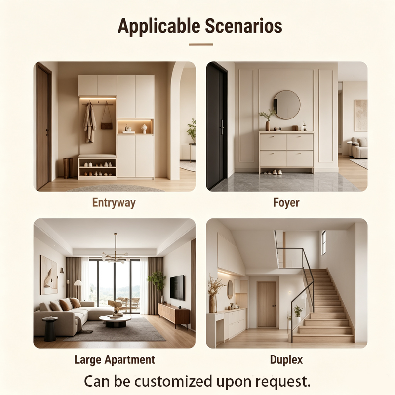 Modern Light Luxury Entryway Shoe Cabinet With Glass Display