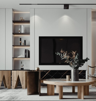 Custom TV Stand for Living Room