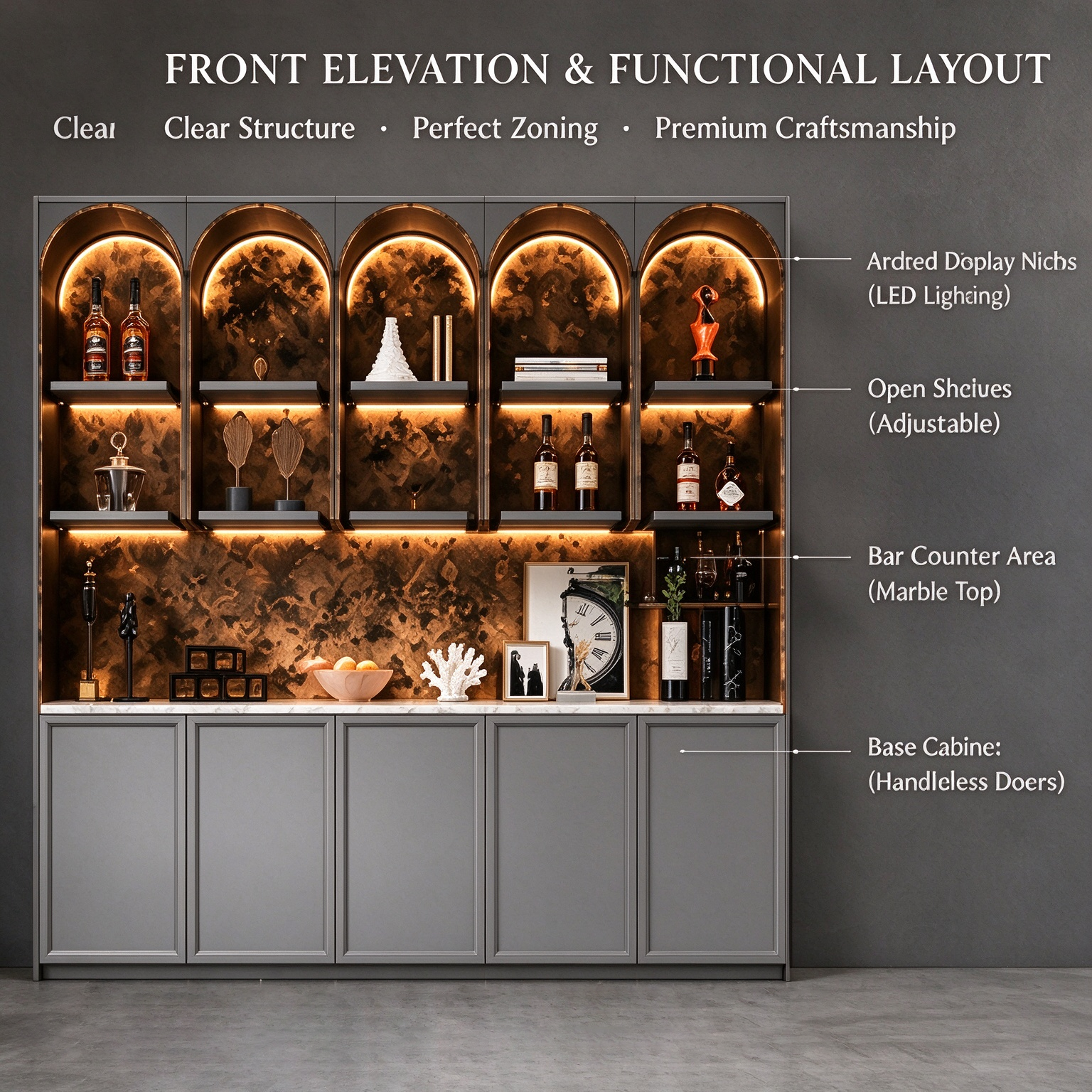 Modern Freestanding Solid Wood Wine Cabinet {alt_attr_replace}