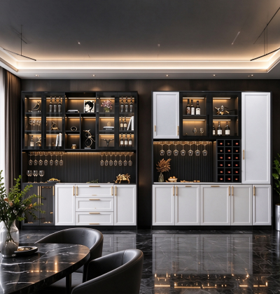Modern Glass Display Wine Cabinet