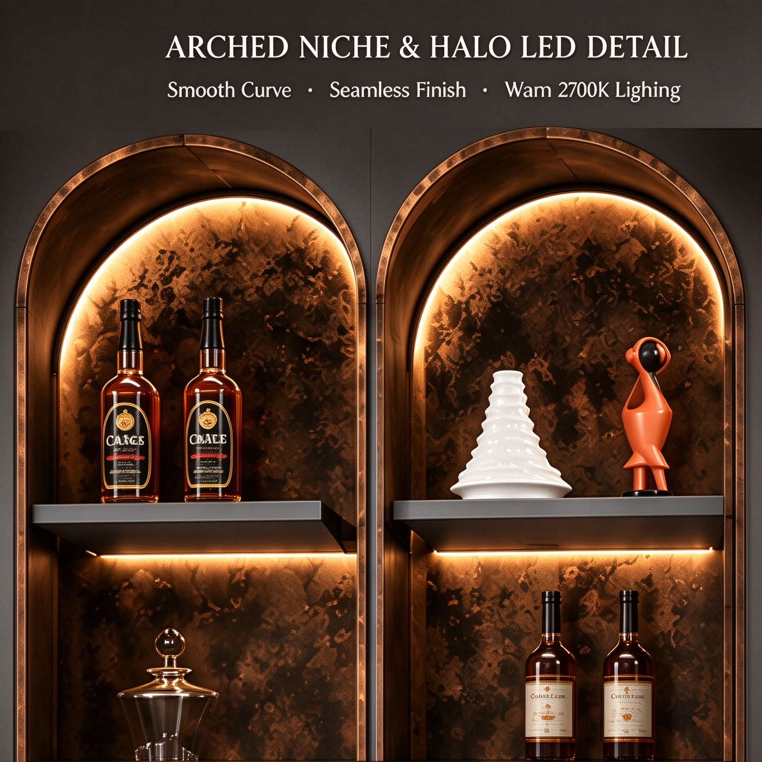 Modern Freestanding Solid Wood Wine Cabinet