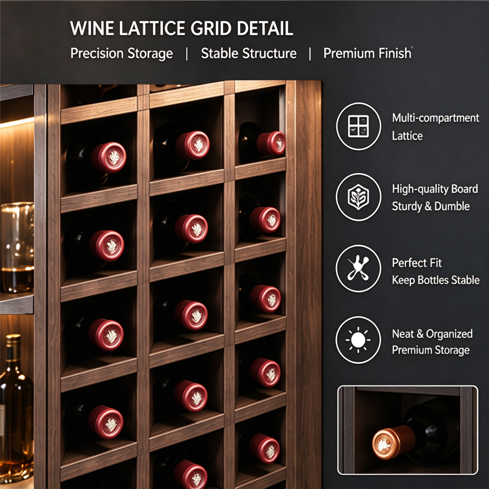 Luxury Built-in Wine Cabinet with Glass Doors and Led Lighting Luxury Built-in Wine Cabinet with Glass Doors and Led Lighting