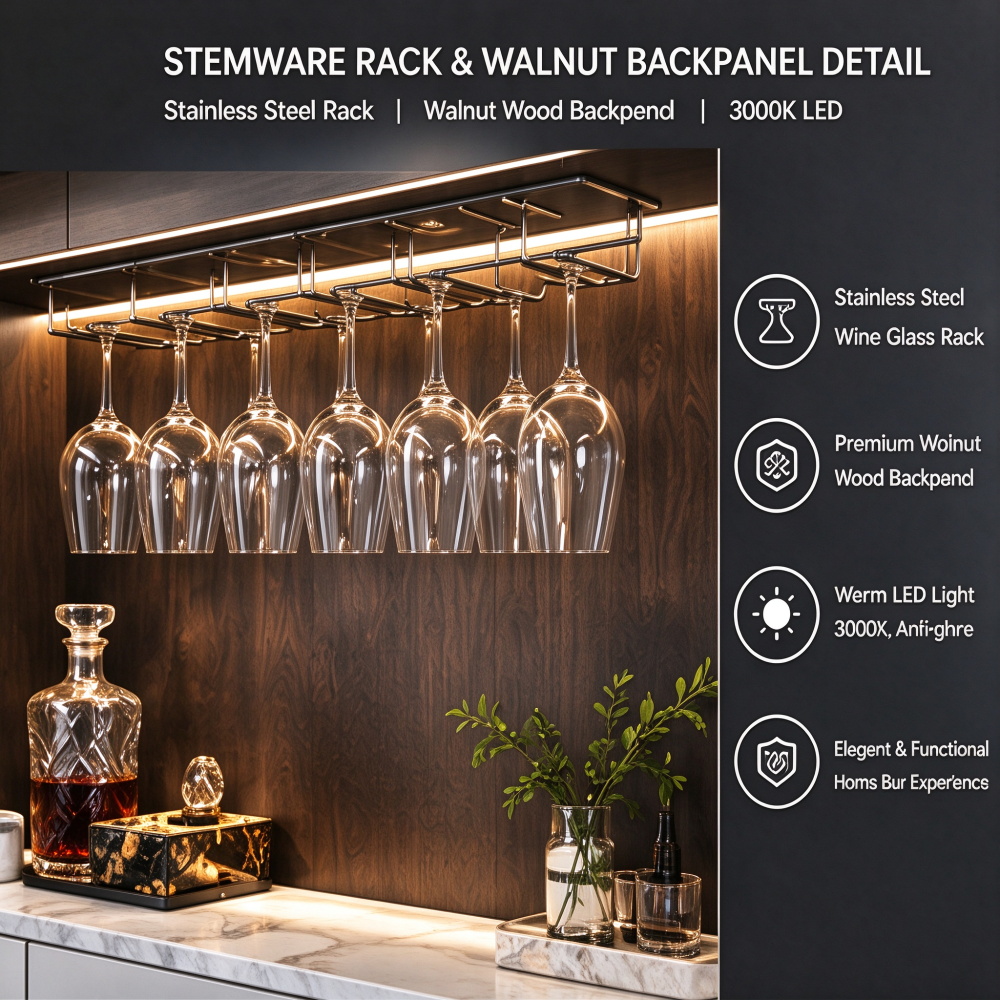 Luxury Built-in Wine Cabinet with Glass Doors and Led Lighting Luxury Built-in Wine Cabinet with Glass Doors and Led Lighting