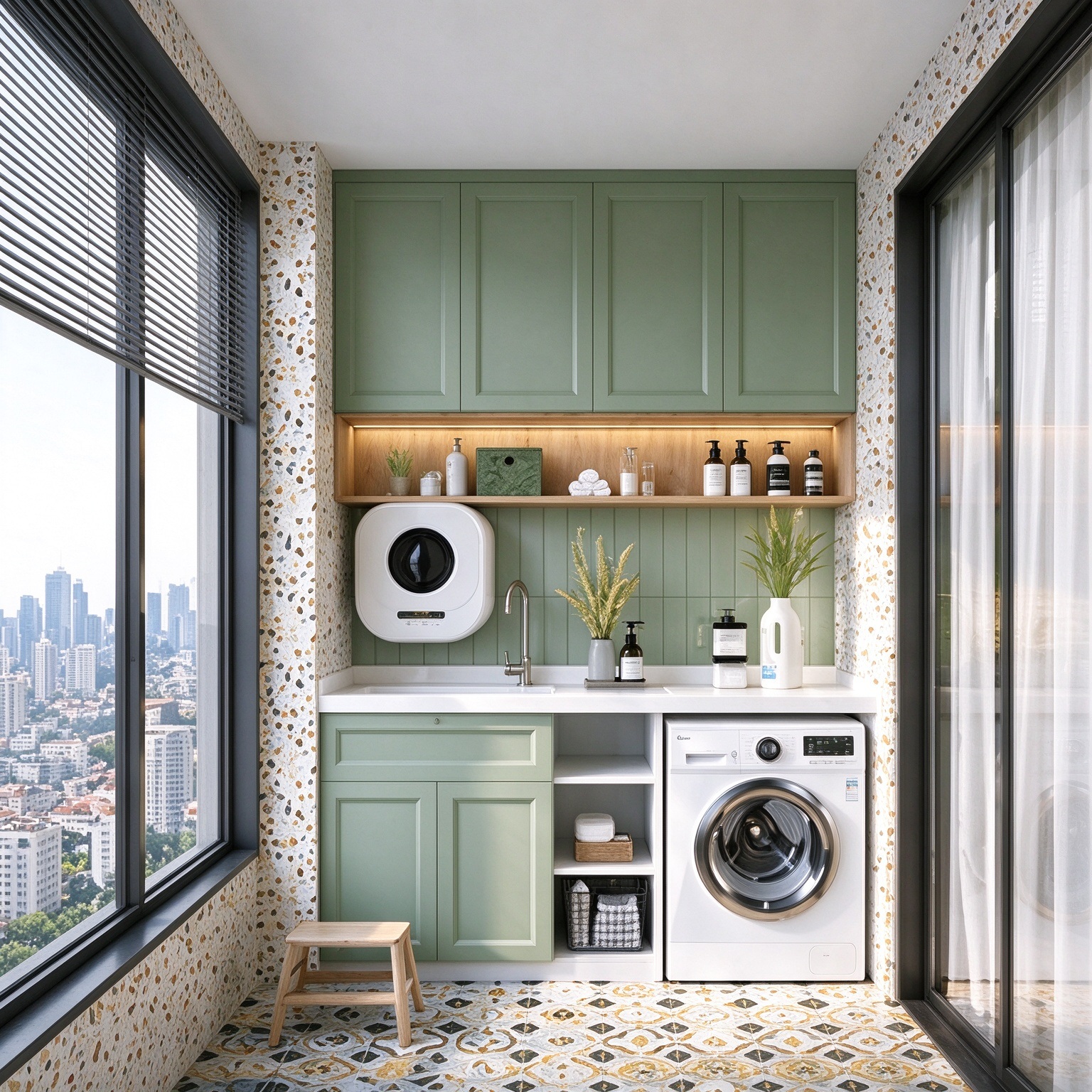Laundry Room Wall and Base Cabinets {alt_attr_replace}