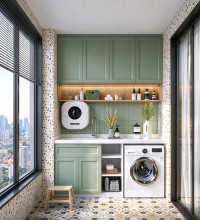 Laundry Room Wall and Base Cabinets