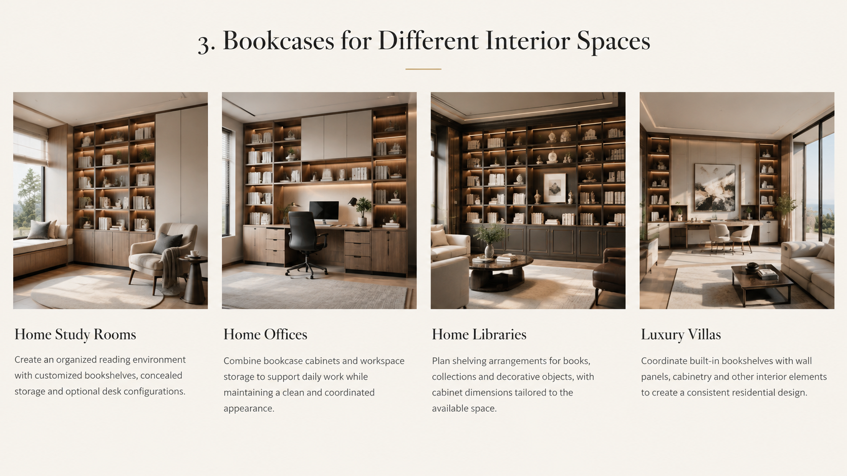 Modern Custom Built-in Bookshelves and Home Office Cabinets