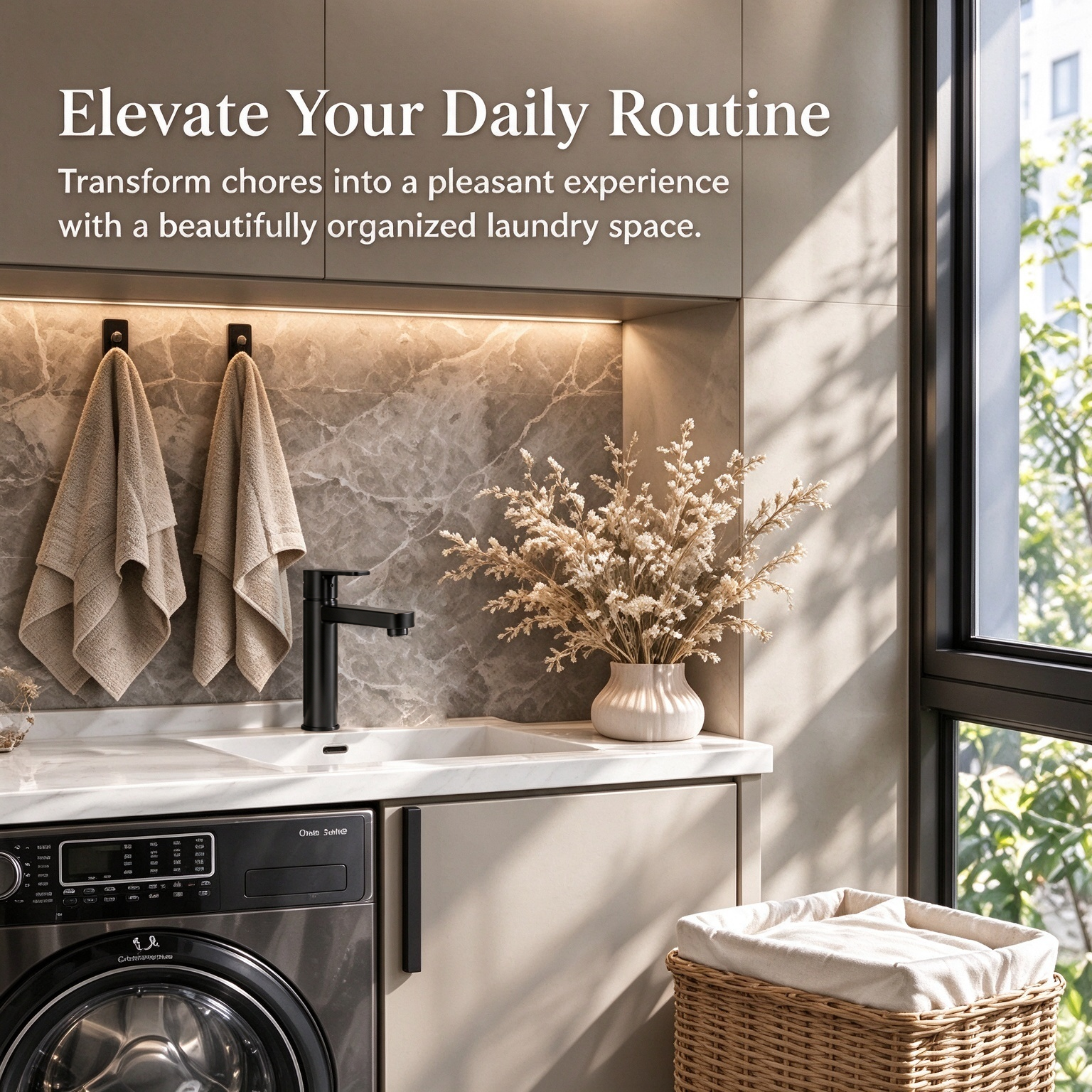 Modern Wood Laundry Room Cabinets