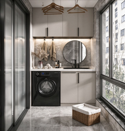 Custom Built-In Laundry Room Cabinets