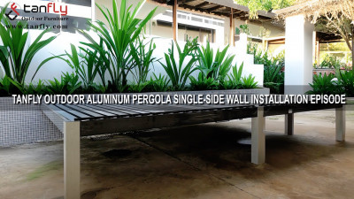Tanfly Outdoor-Aluminium-Pergola, Installation einer einseitigen Wand, Episode