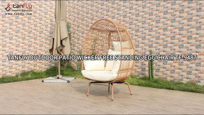 Wolnostojące krzesło jajeczne Tanfly Patio na zewnątrz TF-9487