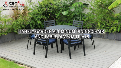 Tanfly Garden Aluminium spisestuestol og bord Dia1 2m TF-A78
