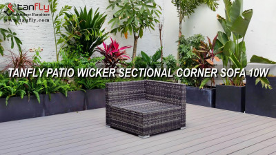 CANAPÉ D'ANGLE SECTIONNEL EN OSIER TANFLY PATIO 10W