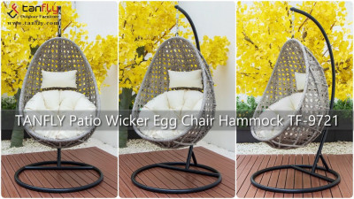 TANFLY Hamac de Patio Oeuf en Osier TF-9721