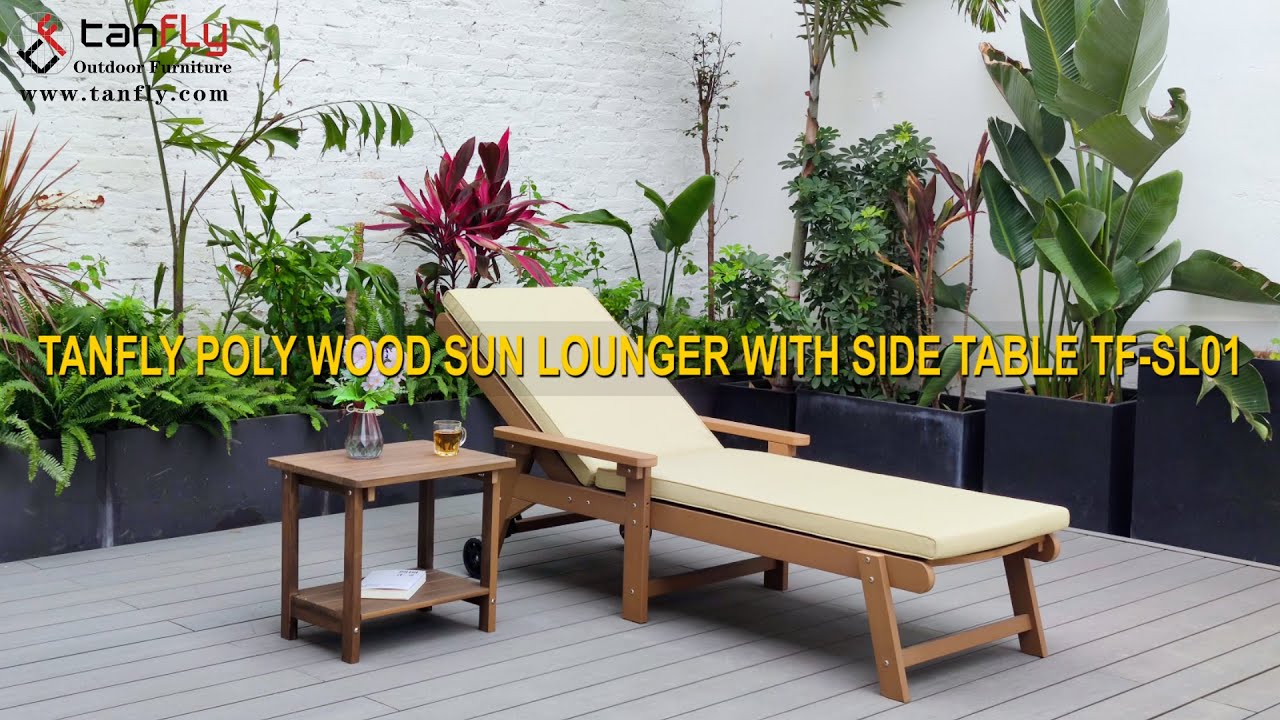TANFLY POLY ДЕРЕВЯННЫЙ Шезлонг С СТОЛИКОМ TF SL01