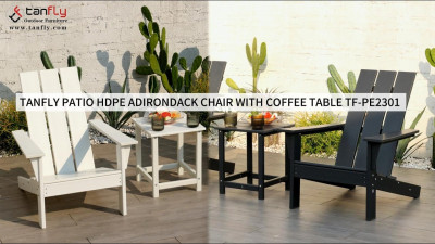 TANFLY PATIO เก้าอี้ HDPE ADIRONDACK พร้อมโต๊ะกาแฟ TF-PE2301