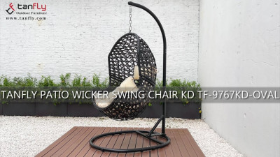 Chaise pivotante de patio en osier TANFLY KD TF-9767KD-OVAL