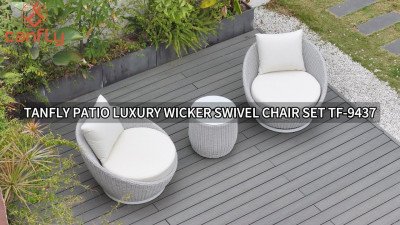 סט כיסא מסתובב נצרים יוקרתי Tanfly Patio TF-9437