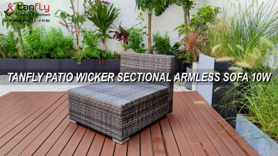 CANAPÉ SECTIONNEL SANS BRAS TANFLY PATIO EN OSIER 10W