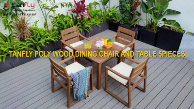TANFLY POLY WOOD ОБЕДЕННЫЙ СТУЛ И СТОЛ, 5 ШТ.
