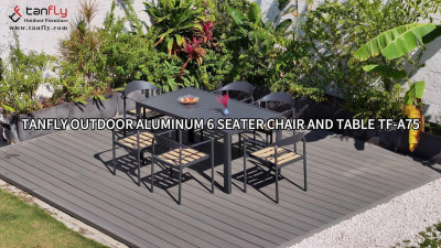 Tanfly Outdoor Aluminium 6-personers stol og bord TF-A75