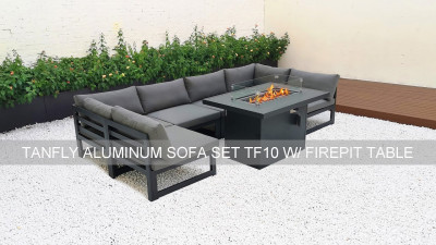 Ensemble de canapé renversé modulaire en aluminium Tanfly TF10series avec table de foyer Csa