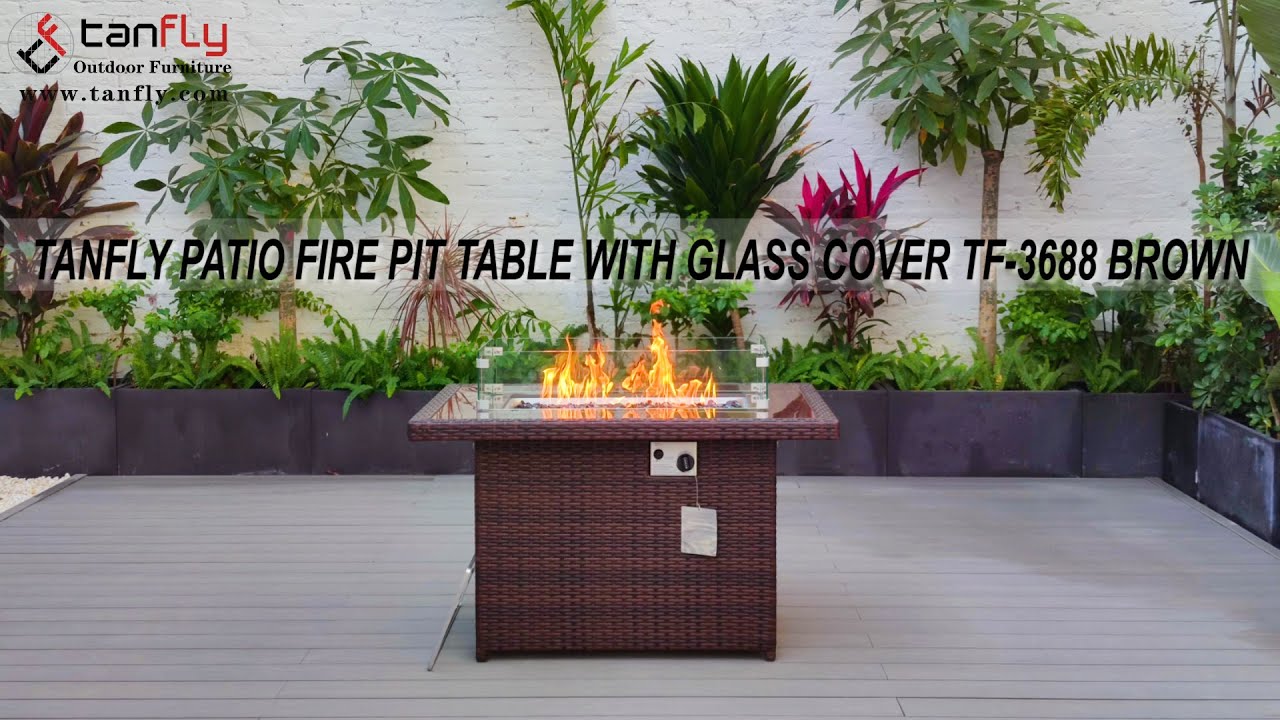 TANFLY PATIO BRANDGÅRSBORD MED GLASKLÄDD TF-3688 BRUNT