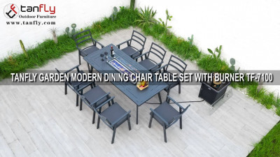 TANFLY GARDEN MODERNE SPISESTOLE BORDSÆT MED BÆNDER TF-7100
