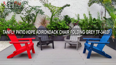 TANFLY PATIO HDPE ADIRONDACK 의자 접이식 회색 TF-3402F