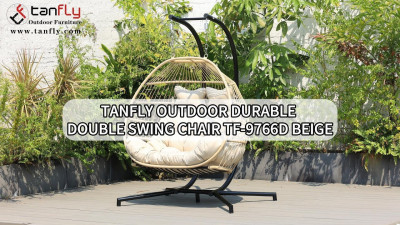 Chaise pivotante double durable d'extérieur Tanfly TF-9766d Beige