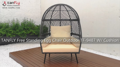 TANFLY Fauteuil à oeufs sur pied extérieur TF-9487 avec coussin